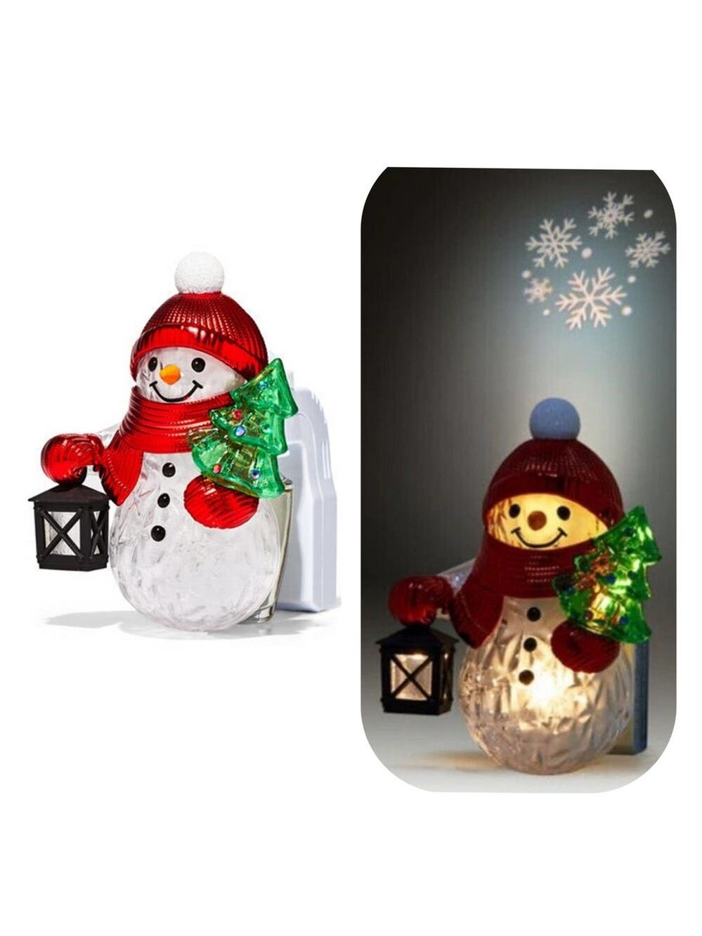 SNOWMAN PROJECTOR NIGHTLIGHT WALLFLOWER FRAGRANCE PLUG BY BATH AND BODY WORKS